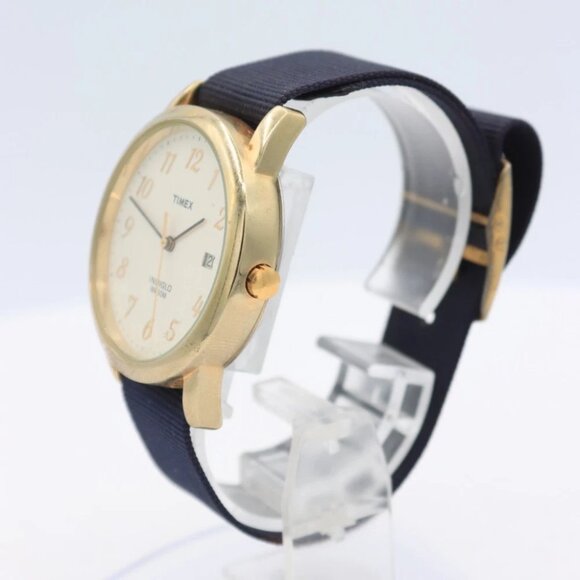 Vintage 1970 Timex Indiglo WR30M Men\'s Quartz Wristwatch USA Gold Tone